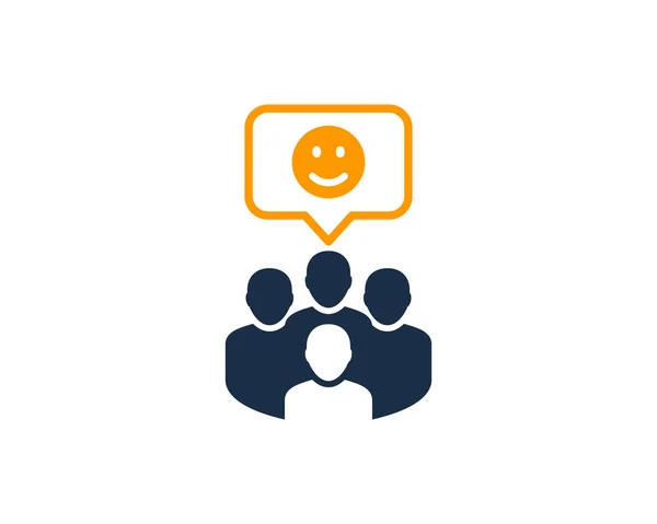 Gruppe Glücklich Soziales Netzwerk Symbol Logo Design Element — Stockvektor