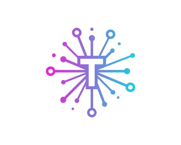 Bokstaven Nätverk Dela Ikonen Logo Designelement — Stock vektor