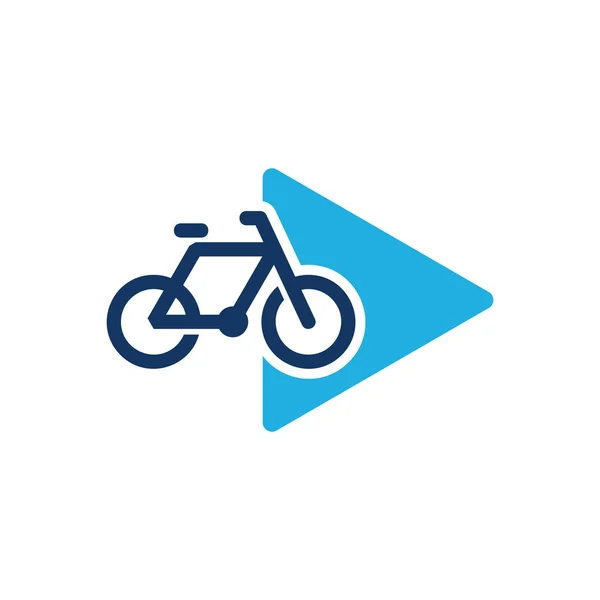 Cykel Video Logo Ikon Design — Stock vektor