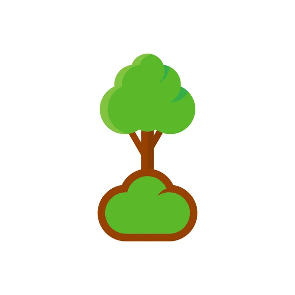 Desain Logo Cloud Tree Icon - Stok Vektor