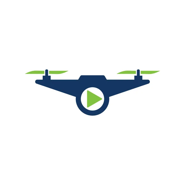 Progettazione Icona Logo Video Drone — Vettoriale Stock