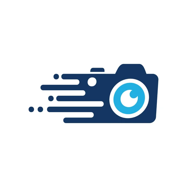 Kamera Sebessége Logo Ikonra Design — Stock Vector