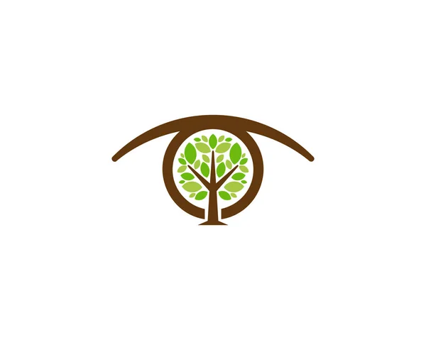 Drzewo Oko Ikona Logo Design Element — Wektor stockowy