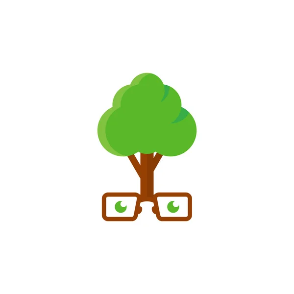 Geek Ağaç Logo Simge Tasarım — Stok Vektör