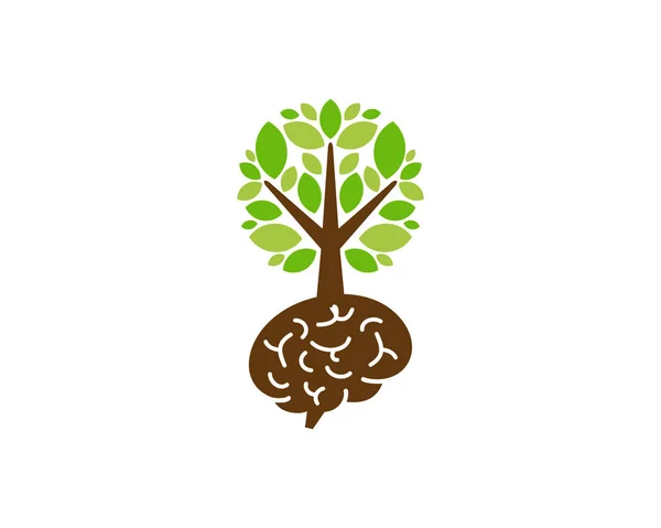 Элемент Логотипа Tree Brain Icon — стоковый вектор