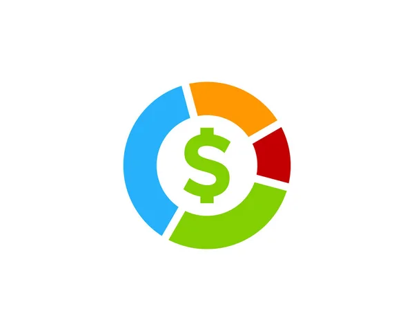 Dolar Wykresu Giełdzie Ikona Logo Design Element — Wektor stockowy