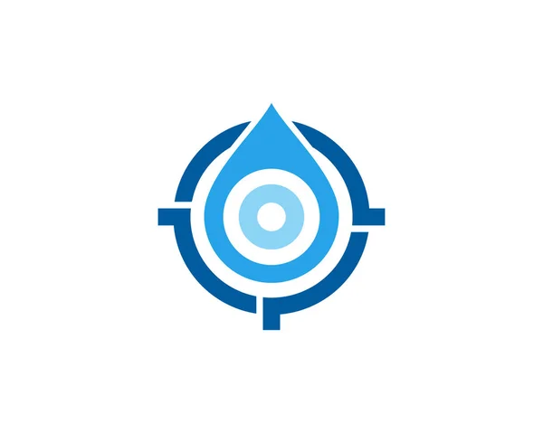 Elemento Diseño Logotipo Icono Agua Objetivo — Archivo Imágenes Vectoriales