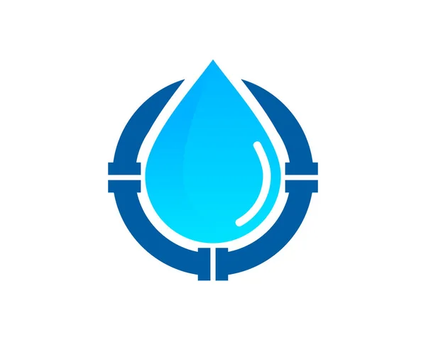 Plantilla Diseño Logotipo Fontanería Agua Elemento — Archivo Imágenes Vectoriales