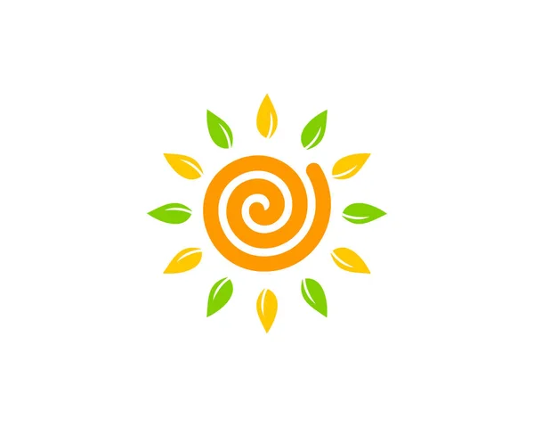 Nature Sun Logo Icône Design — Image vectorielle