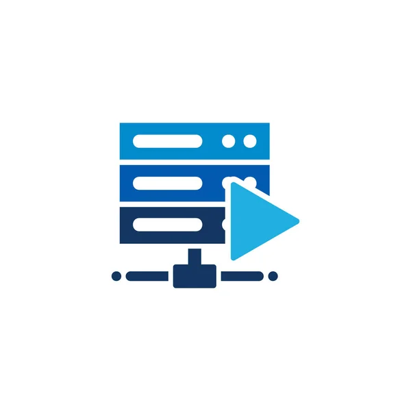 Video Server Logo Icon Design — Stock Vector