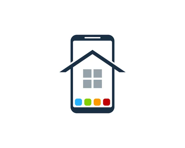 Smartphone House Home Icon Logo Design Element — Stock Vector