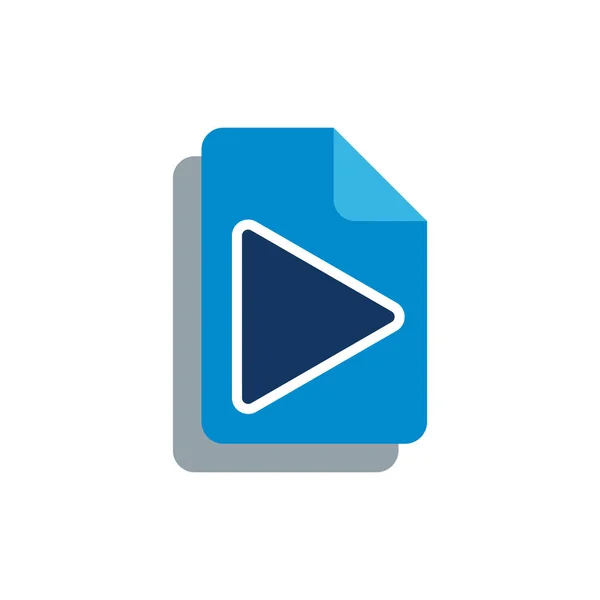 Document Video Logo Icon Design — Stock Vector