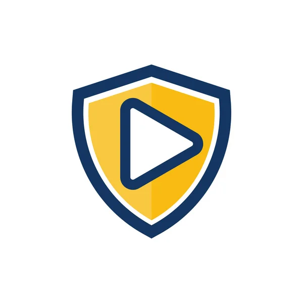 Shield Video Logo Дизайн Піктограм — стоковий вектор