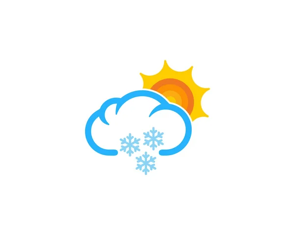 Sonne Schnee Wetter Saison Symbol Logo Design Element — Stockvektor