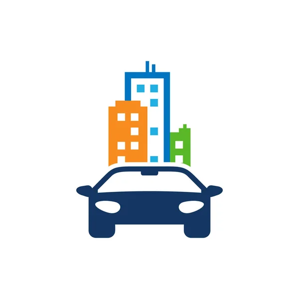 Automobilstadt Logo Ikone Design — Stockvektor