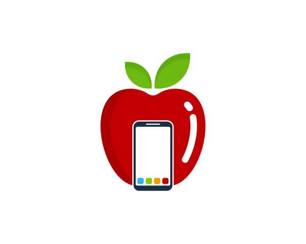 Élément Conception Logo Icône Fruit Smartphone — Image vectorielle