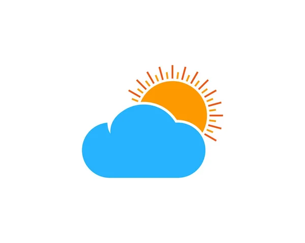 Sun Cloud Ícone Logo Elemento Design —  Vetores de Stock