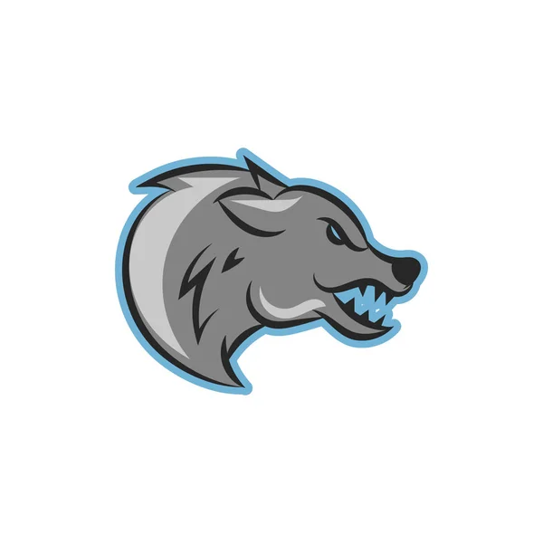 Plantilla Diseño Logotipo Wolf Peligro — Vector de stock