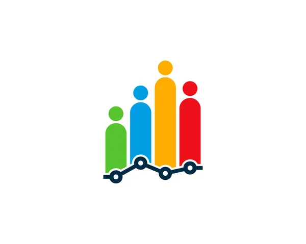 Business People Estadísticas Plantilla Diseño Logotipo — Vector de stock
