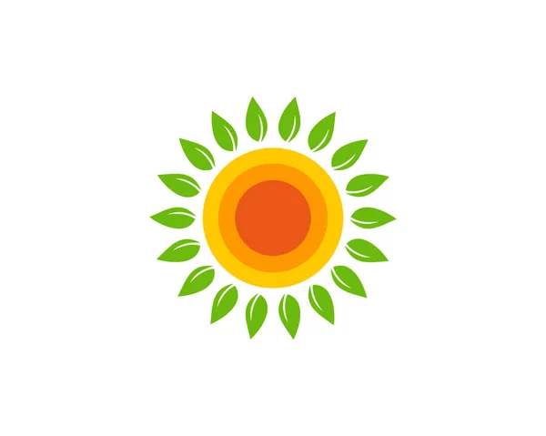 Natureza Sun Icon Logo Elemento Design —  Vetores de Stock