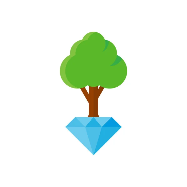 Diamond Tree Logo Icon Design — Stock Vector