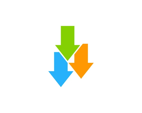 Šipka Dolů Akciového Trhu Ikonu Logo Design Element — Stockový vektor