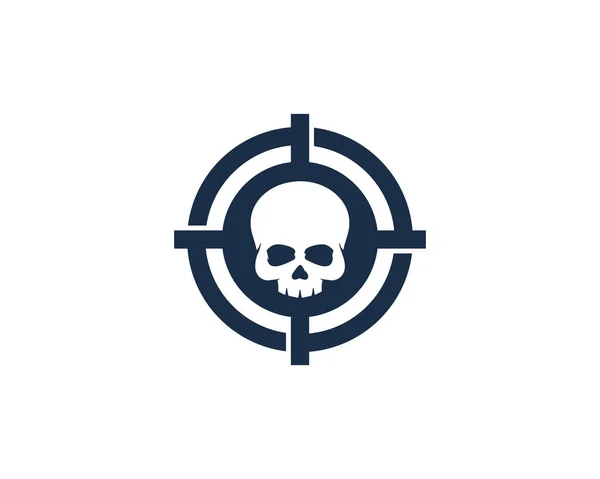Élément Conception Logo Icône Crâne Cible — Image vectorielle