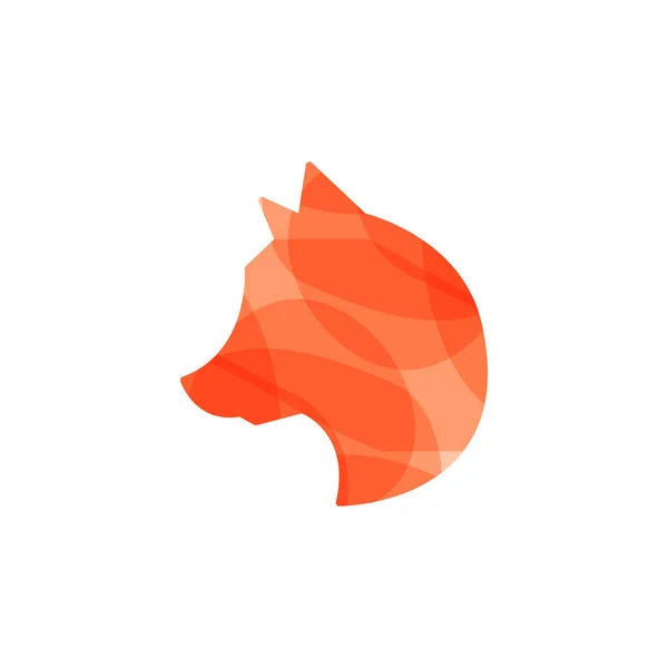 Plantilla Diseño Logotipo Silueta Wolf — Vector de stock