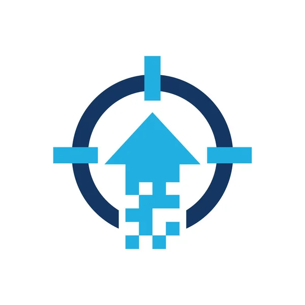 Överföra Målet Logo Ikon Design — Stock vektor