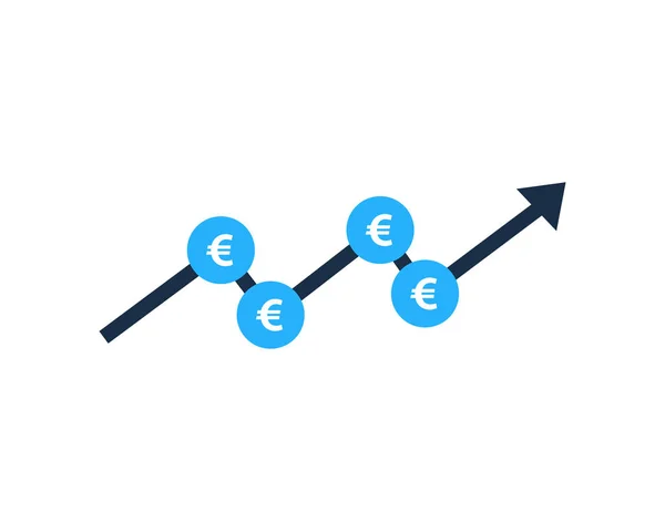 Euro Groei Stock Market Pictogram Logo Design Element — Stockvector