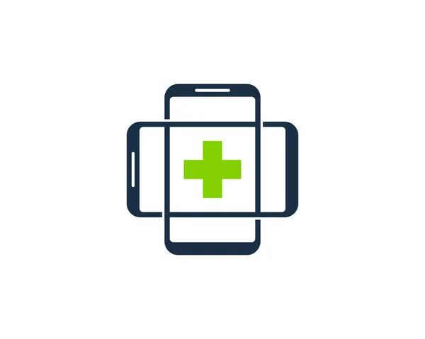 Smartphone Medical Icon Elemento Diseño Logotipo — Vector de stock