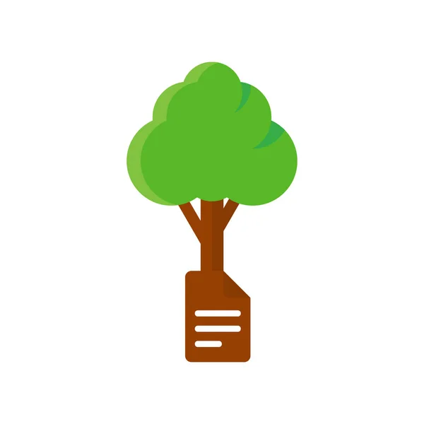 Έγγραφο Δέντρο Λογότυπο Εικονίδιο Σχεδιασμός — Διανυσματικό Αρχείο