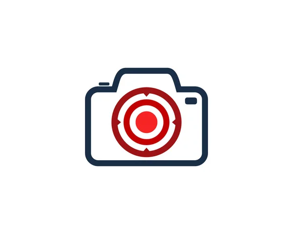 Cél Fényképezőgép Ikon Logo Design Elem — Stock Vector