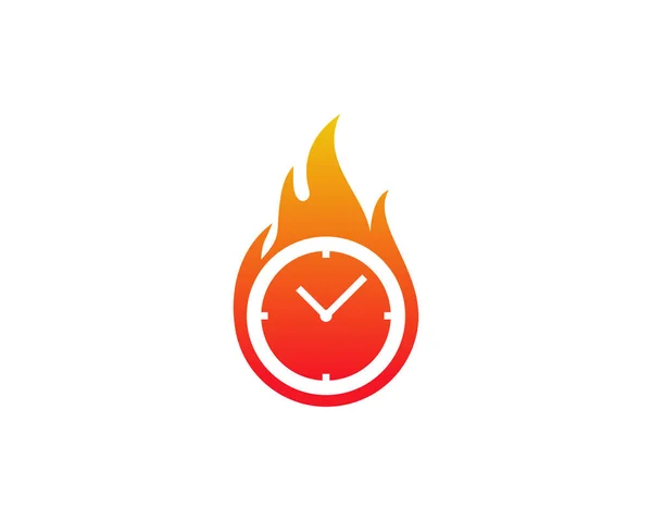 Elemento Diseño Logotipo Icono Tiempo Fuego — Vector de stock