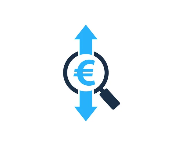 Prvek Návrhu Euro Hledání Akciového Trhu Ikonu Logo — Stockový vektor