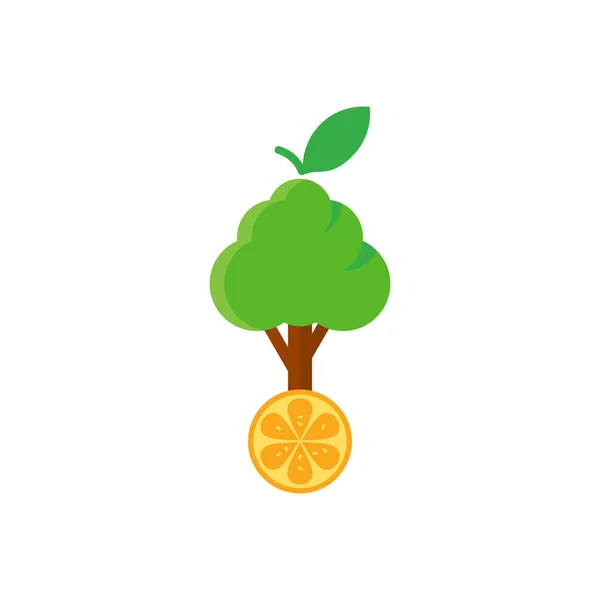 Fruit Tree Embleemontwerp Pictogram — Stockvector