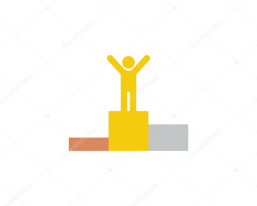 Winner Podium Icon Logo Design Element