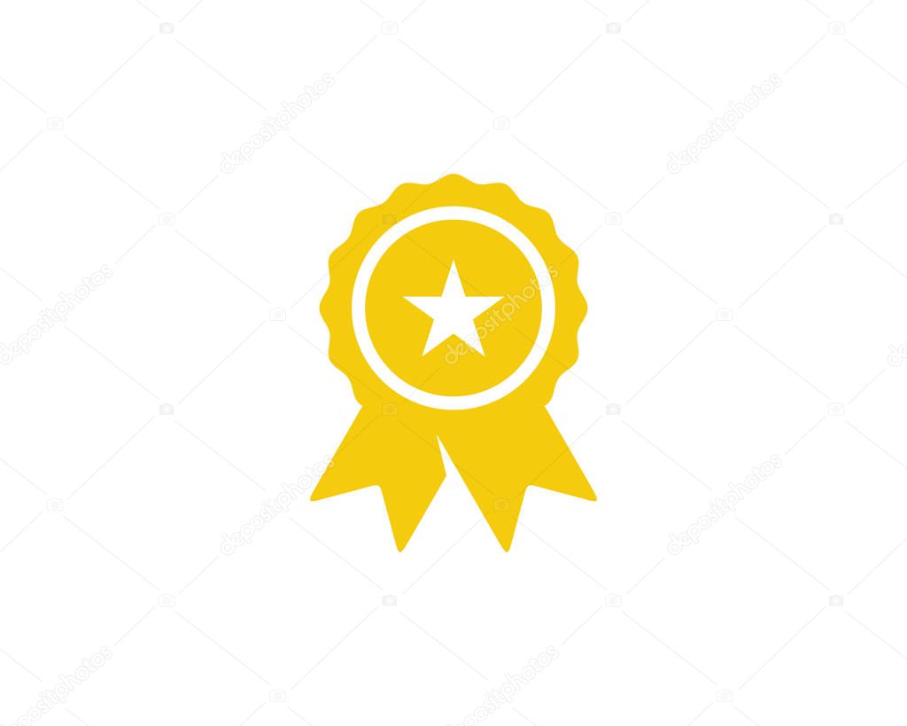 Winner Gold Badge Trophy Icon Logo Design Element