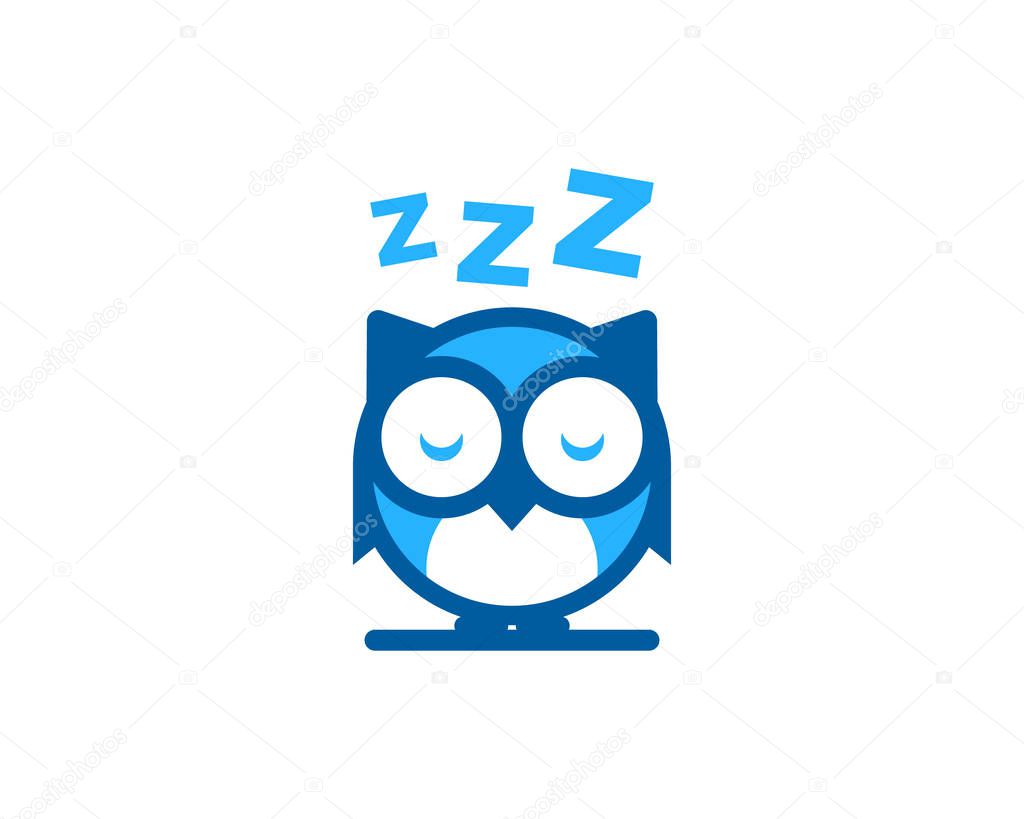 Night Owl Sleep Icon Logo Design Element