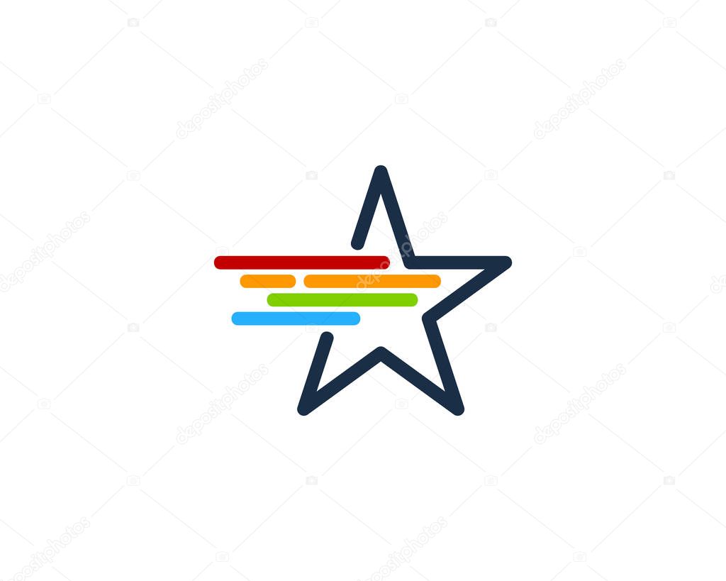 Star Fall Logo Design Element