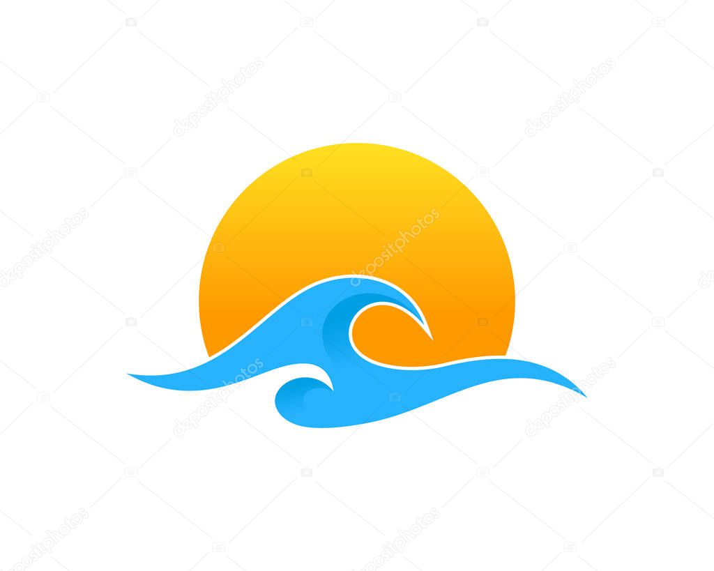 Ocean Sea Wave Logo Design Element