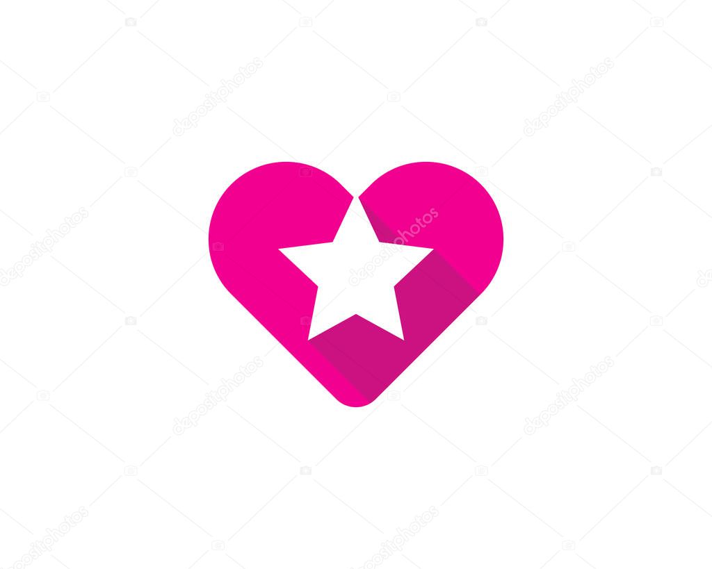 Love Star Logo Design Element
