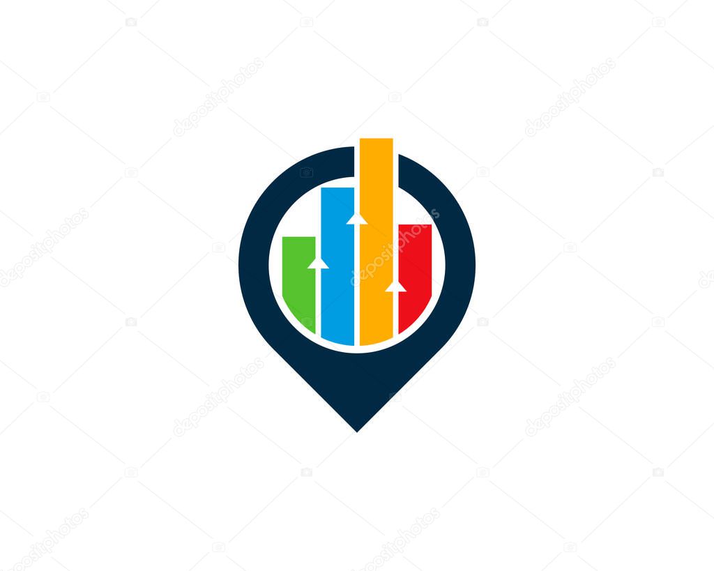 Business Pin Stats Logo Design Template