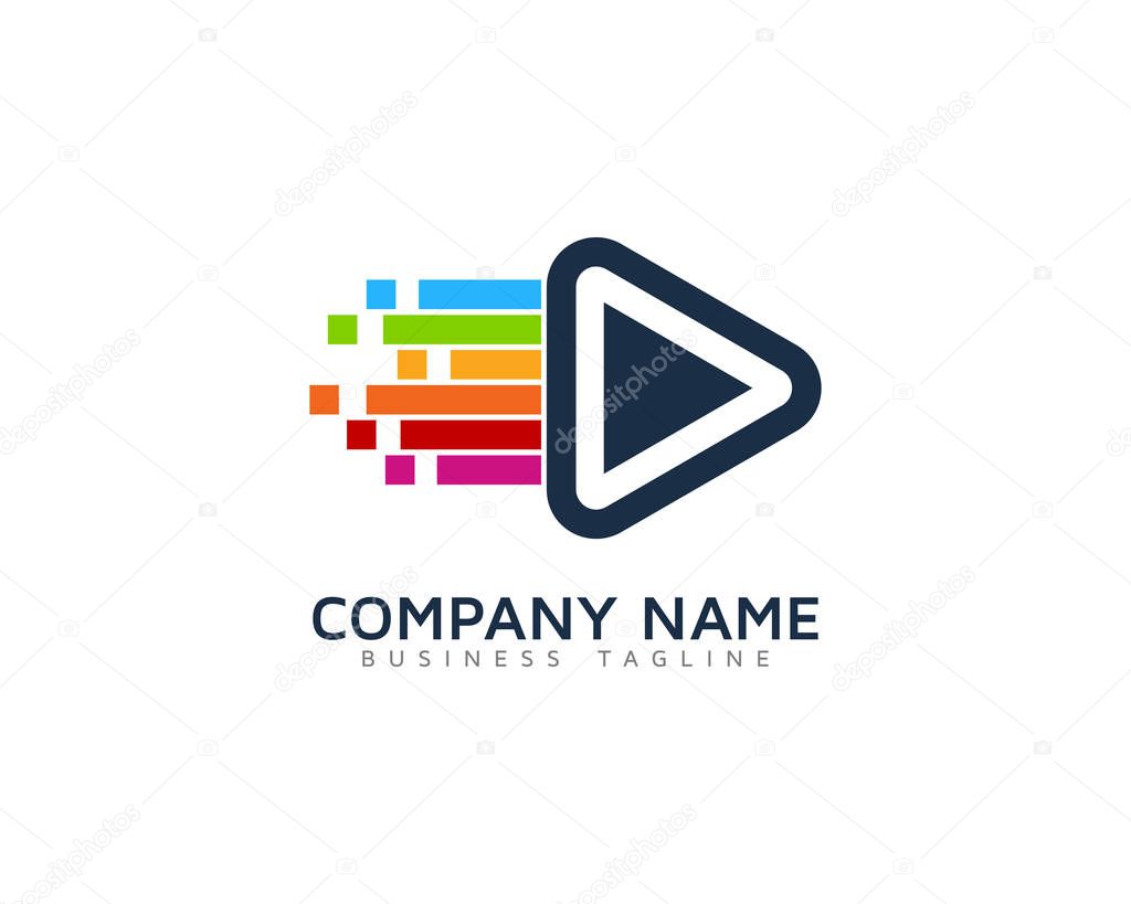 Video Pixel Motion Logo Design Template