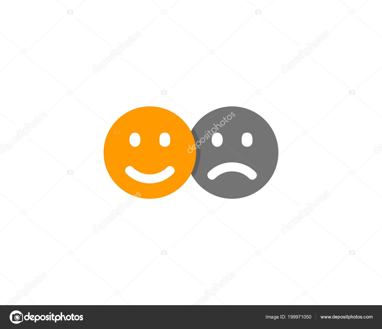 Sad Happy Social Network Icon Logo Design Element Stock Vector