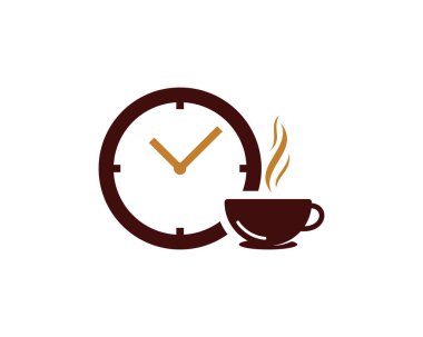 Kahve saati simgesi Logo tasarım öğesi