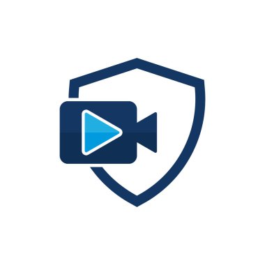 Beyaz arka plan üzerinde vektör illüstrasyon izole kalkan logo tasarımı