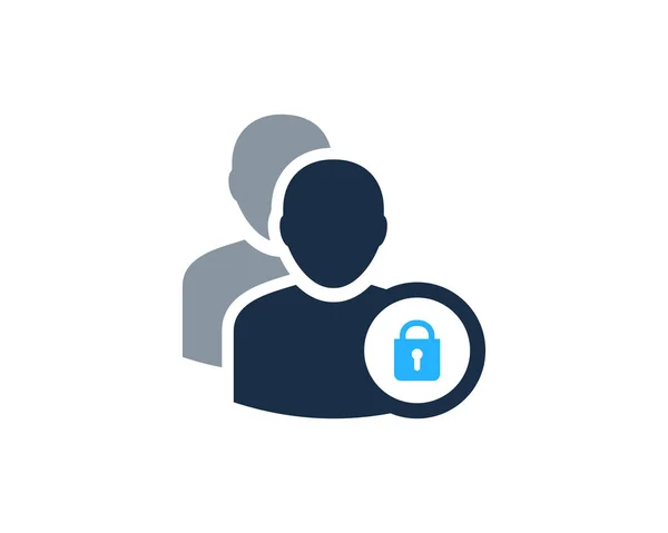 Lock Multiple User Icon Logo Design Element — Stock Vector