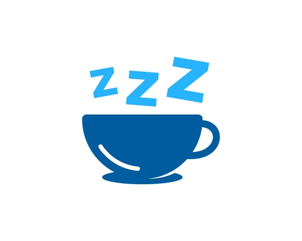 Café Icône Sommeil Élément Conception Logo — Image vectorielle