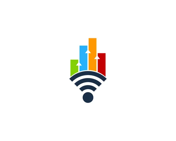 Elemento Diseño Logotipo Estadístico Wifi — Vector de stock